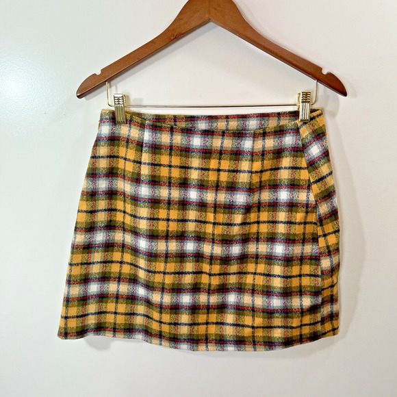VTG Abercrombie & Fitch Women's Y2K Wool Plaid Skirt Size S 6 Clueless 90S Check - Picture 2 of 7